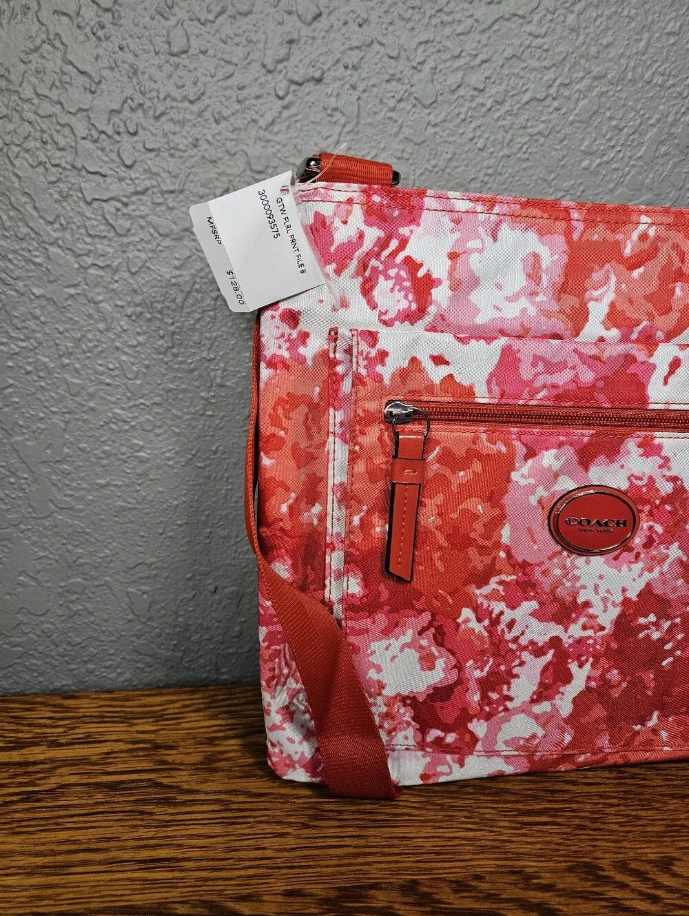 Coach Crossbody Bag in Pink and Red Abstract Print